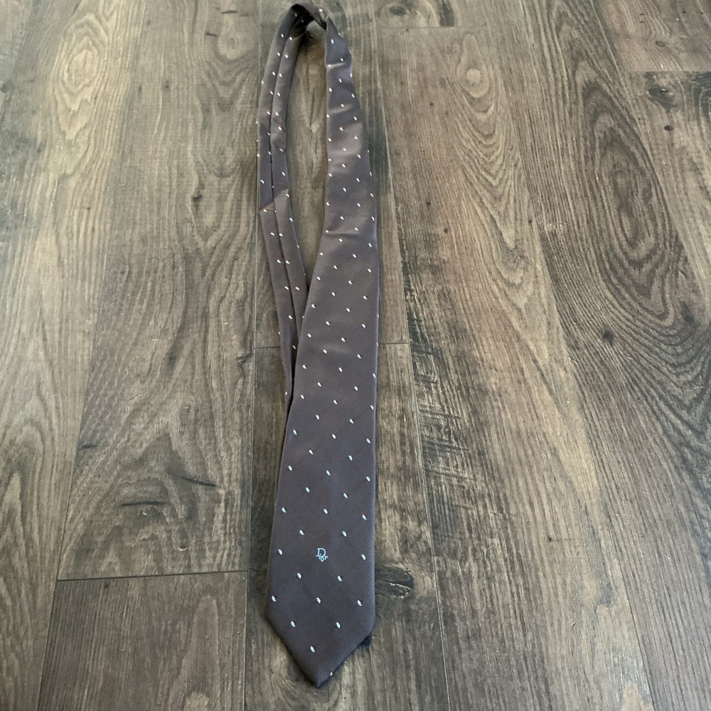 Christian Dior Polka Dot Tie Brown Italy Classic Officecore Vintage Designer